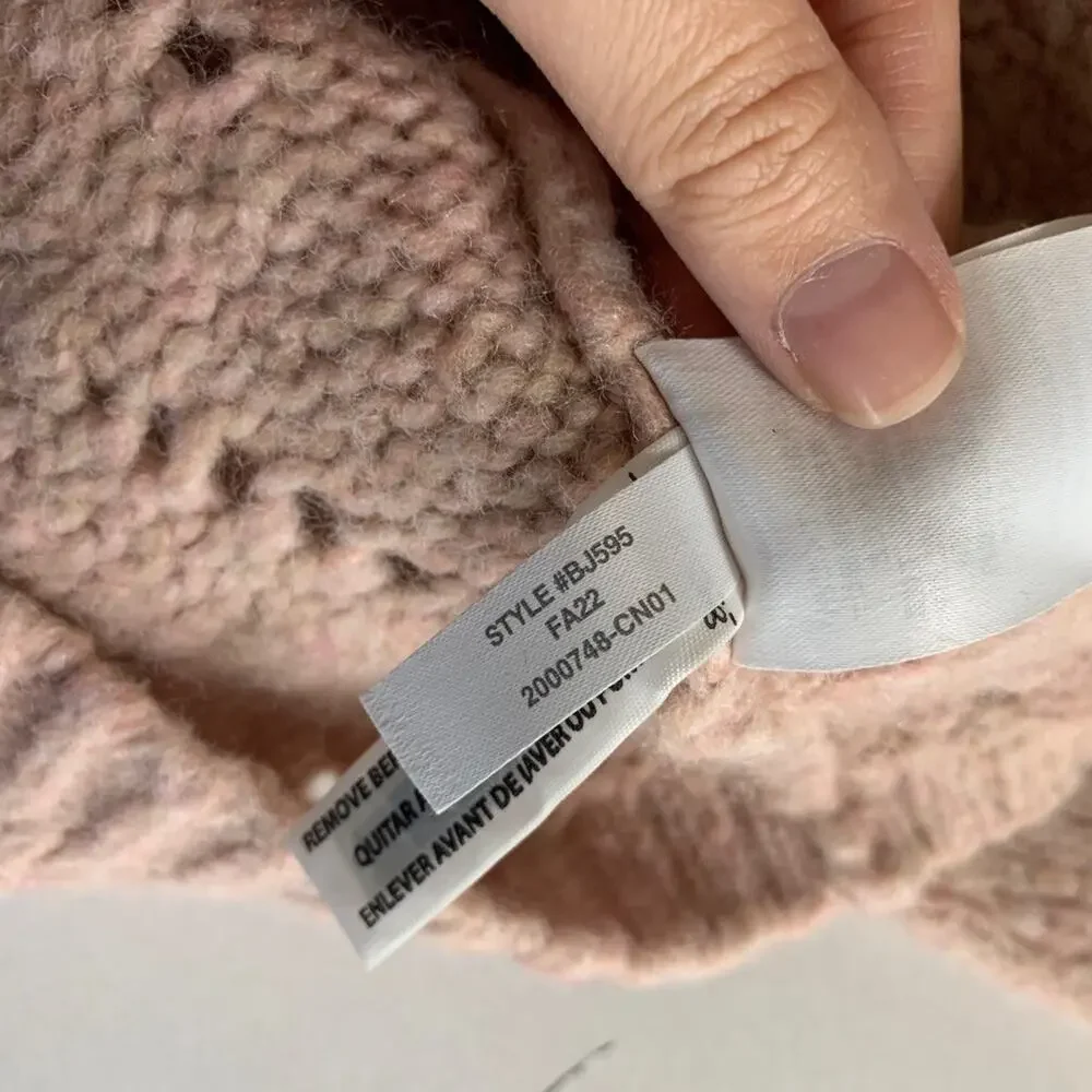 J.Crew Womens Sweater Womens S Small Pale Pink‎ Wool Blend Open Knit Pointelle